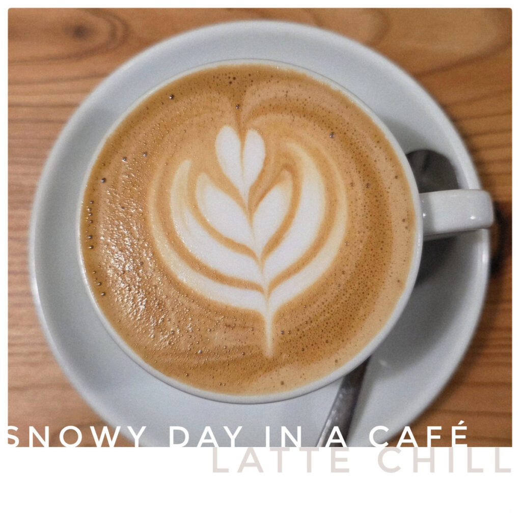 snowy day in a cafe